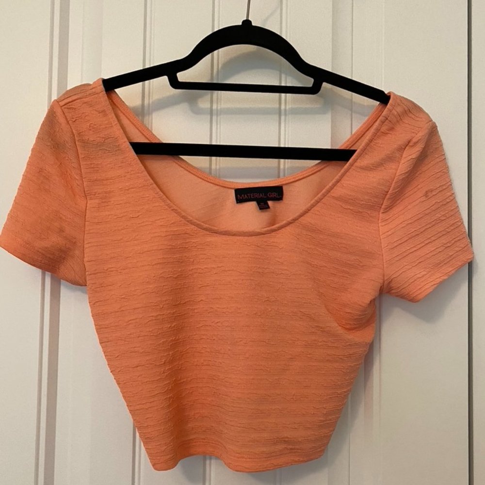 Bright Orengey/Pink Crop Tee